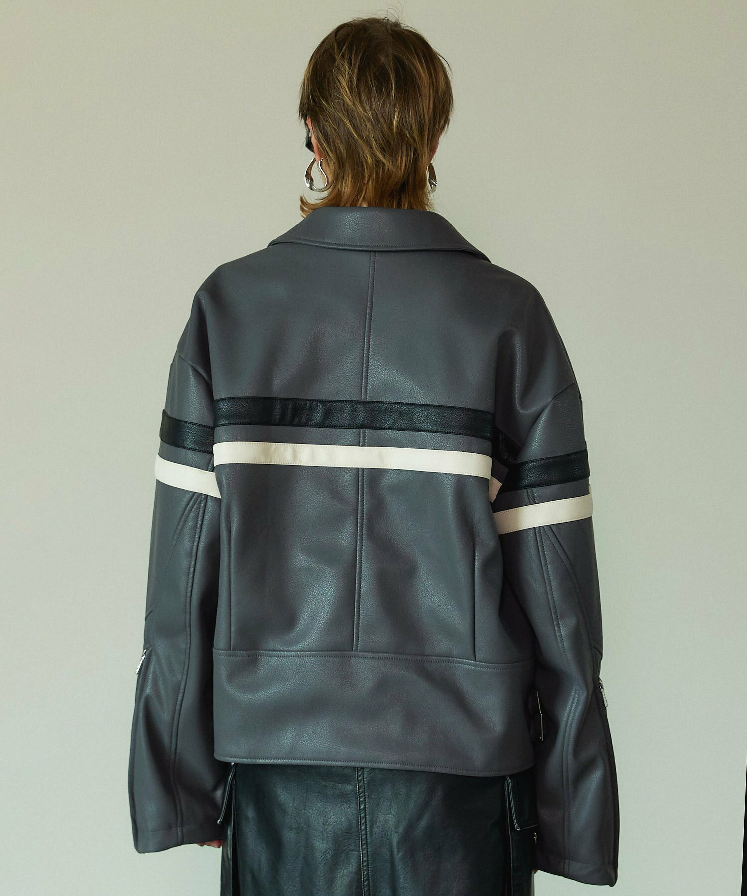 モーターサイクルフェイクレザージャケット / Motorcycle Synthetic Leather Jacket